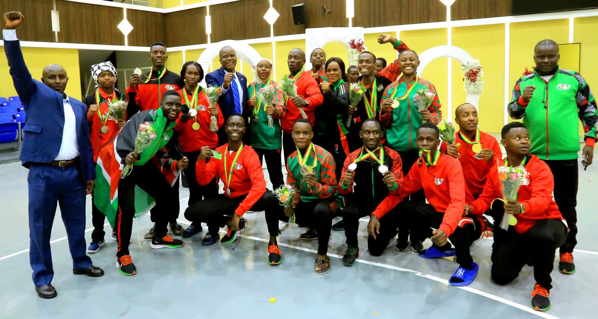 The national team representing Kenya poses for a photo in Ethiopia.